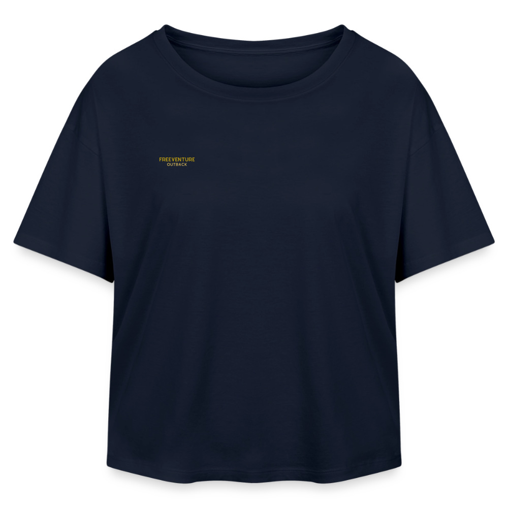 " Eye" Relaxed Fit Modal Cotton T-Shirt - Navy