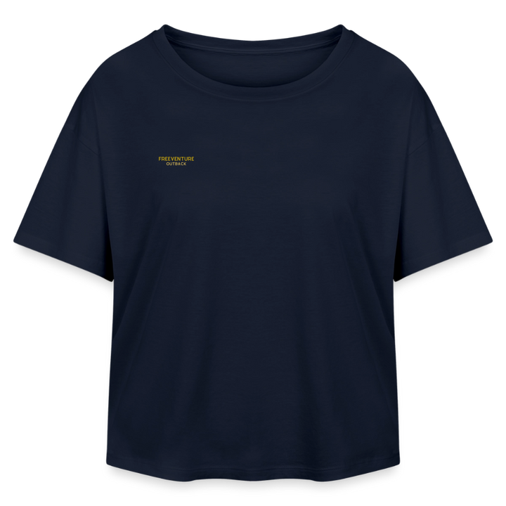 " Eye" Relaxed Fit Modal Cotton T-Shirt - Navy