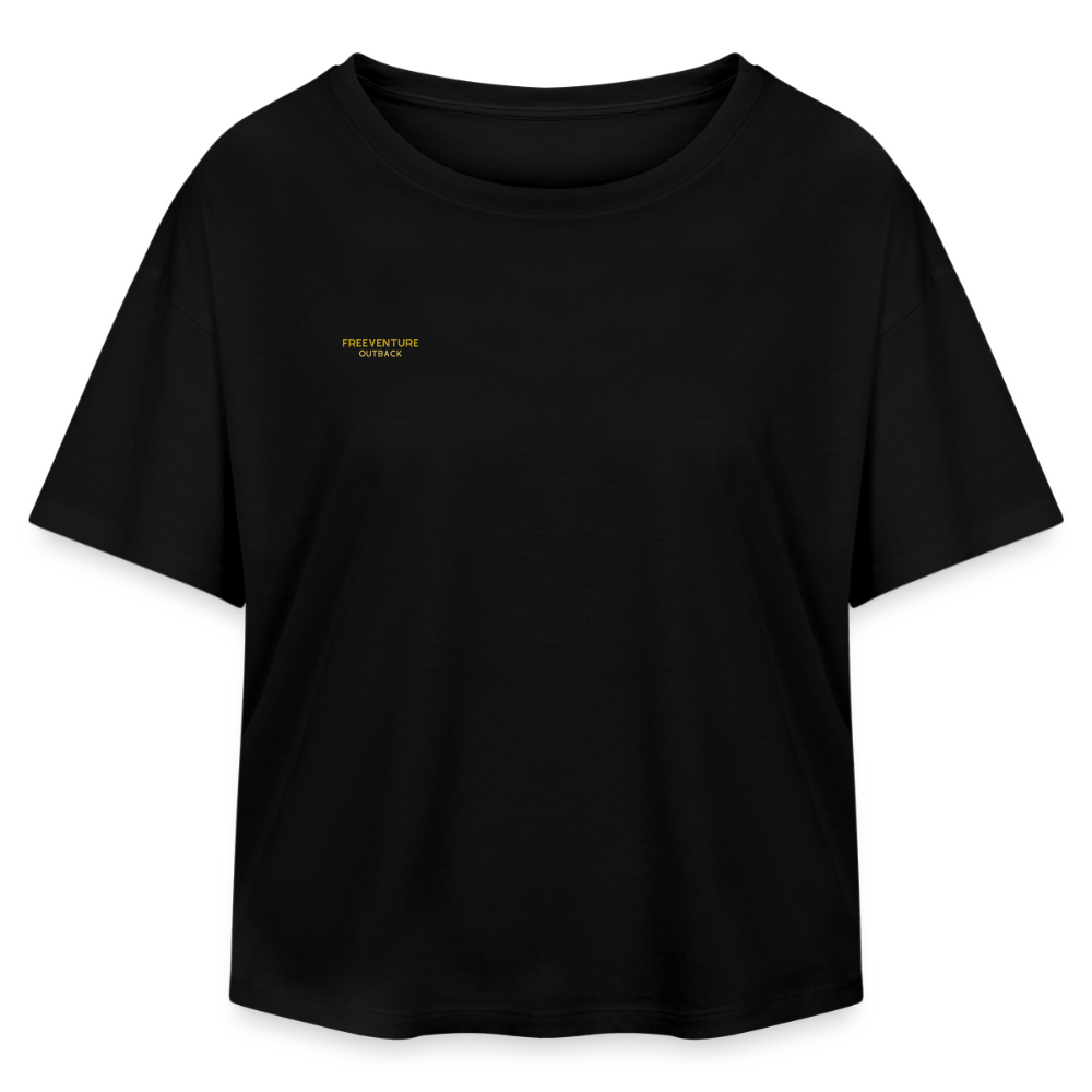 " Eye" Relaxed Fit Modal Cotton T-Shirt - Schwarz