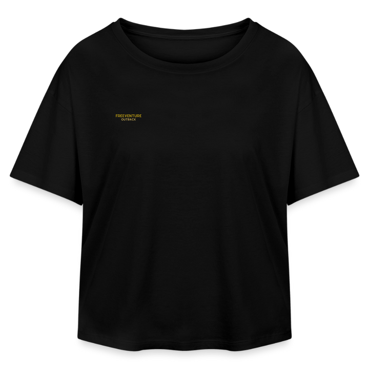 " Eye" Relaxed Fit Modal Cotton T-Shirt - Schwarz