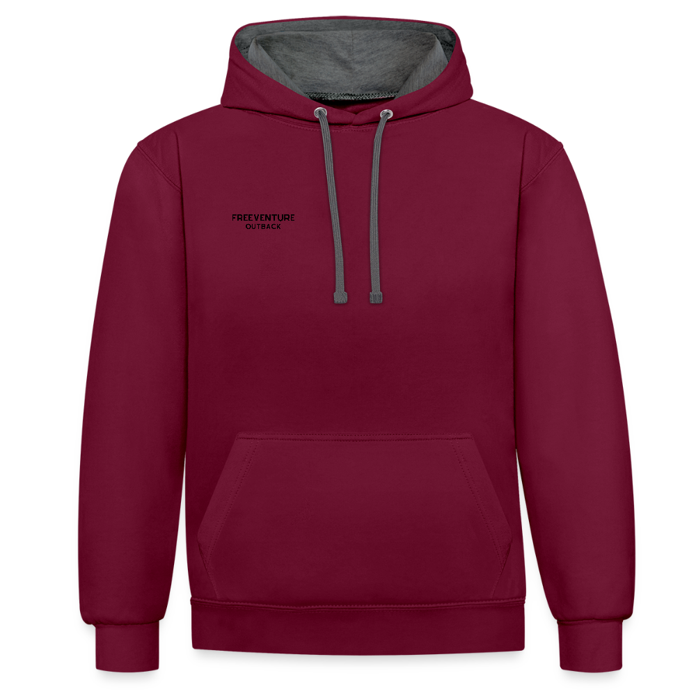 Kontrast-Hoodie – Zwei Farben, ein Look! - Weinrot/Anthrazit