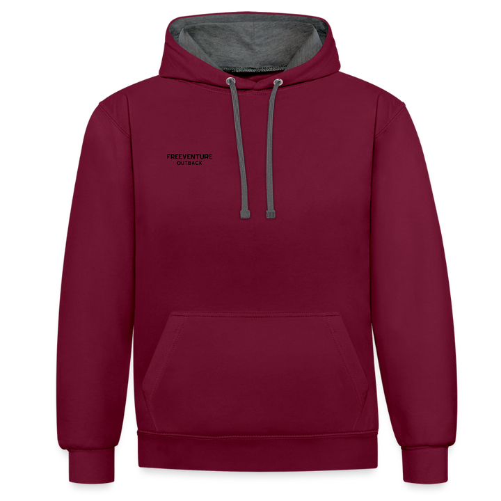 Kontrast-Hoodie – Zwei Farben, ein Look! - Weinrot/Anthrazit