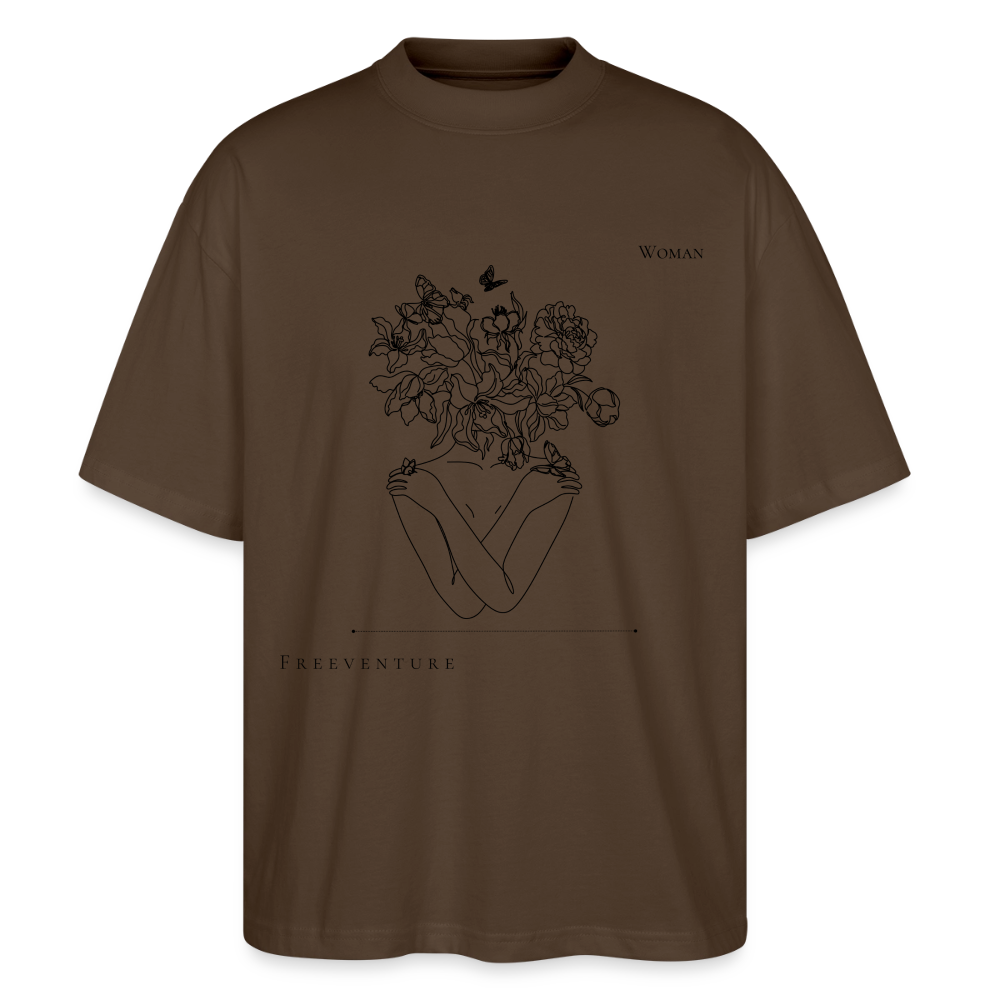 "Woman" Oversized Unisex Bio T-Shirt Blaster 2.0 - Dunkelbraun