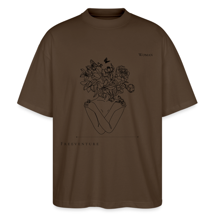 "Woman" Oversized Unisex Bio T-Shirt Blaster 2.0 - Dunkelbraun